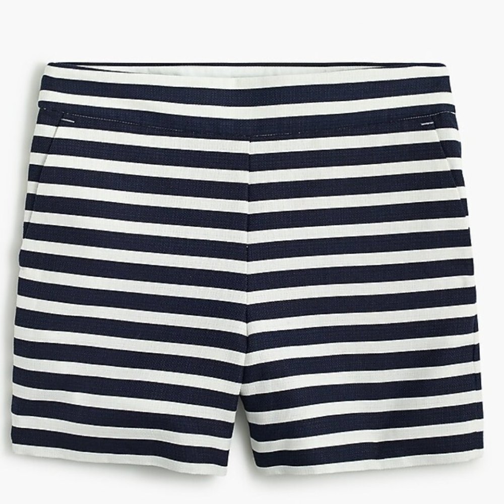 NWT navy and white striped high waisted shorts